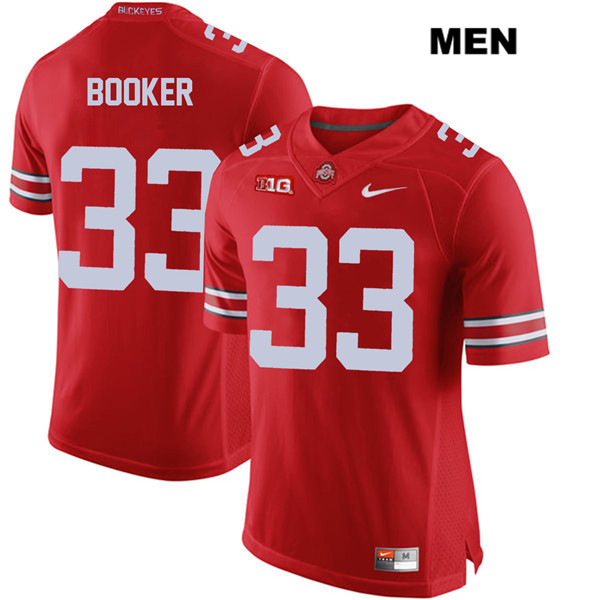 Ohio State Buckeyes Men's Dante Booker #33 Red Authentic Nike College NCAA Stitched Football Jersey CK19W66QH